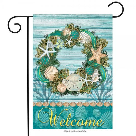 Coastal Wreath Garden Flag