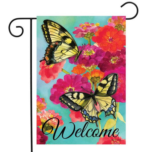 Morning Butterflies Garden Flag