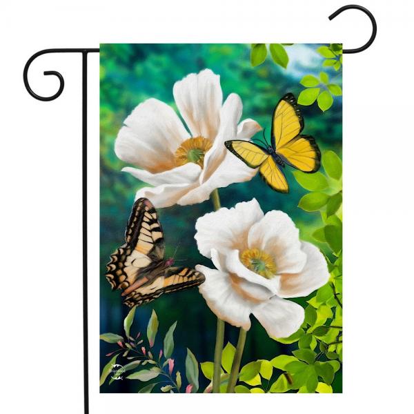 Butterflies and Poppies Garden Flag