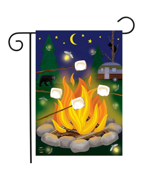 Campfire S'mores Garden Flag