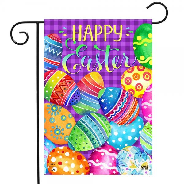 Painted Easter Eggs Garden Flag