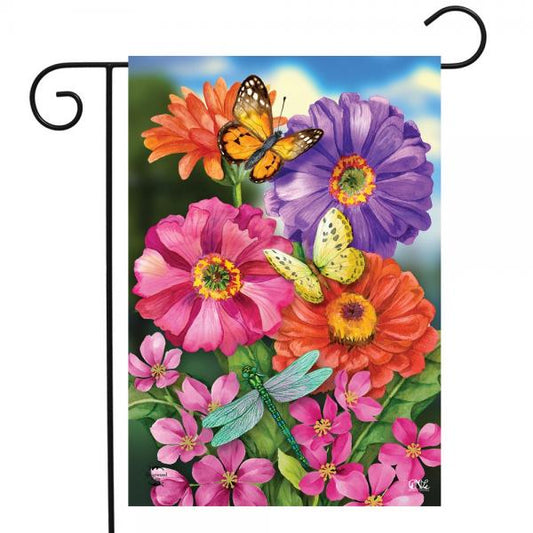 Zinnias In Bloom Garden Flag