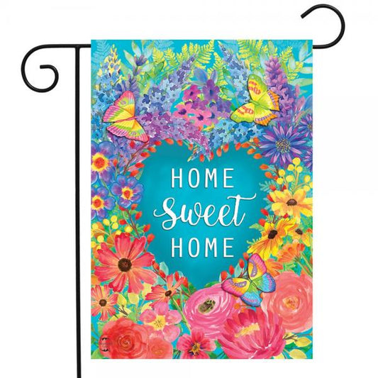 Floral Home Sweet Home Garden Flag