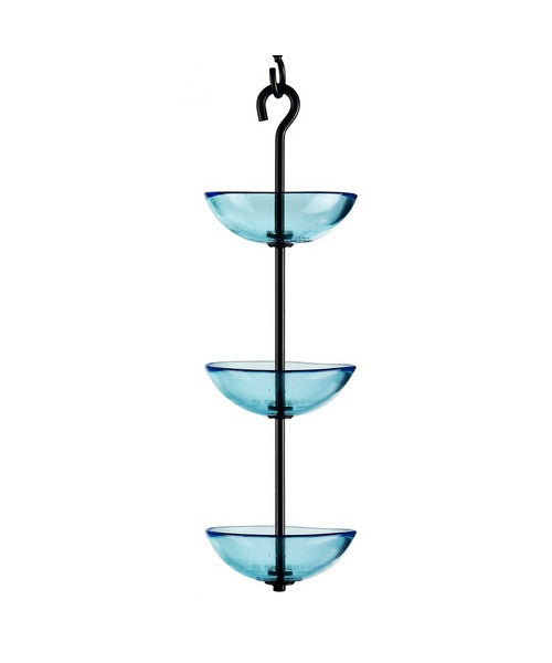 Light Blue Triple Hanging Feeder 15.25"