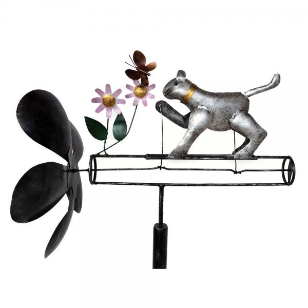 Grey Cat Whirligig