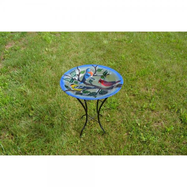 3 Birds-Bird Bath with Stand 18"