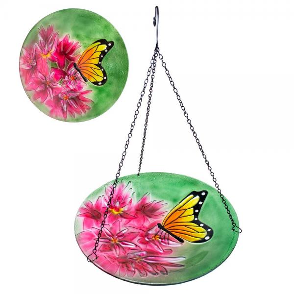 Monarch Butterfly Hanging Birdbath 13"