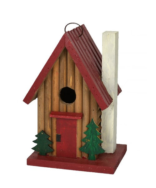 Snowy Mountain Cabin Bird House